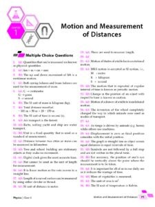 motion and measurement of distances MCQ