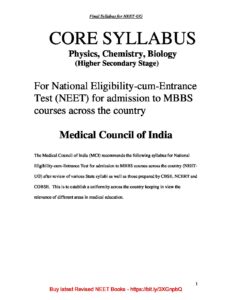 NEET Syllabus 2024 - MTG Learning Media Resources